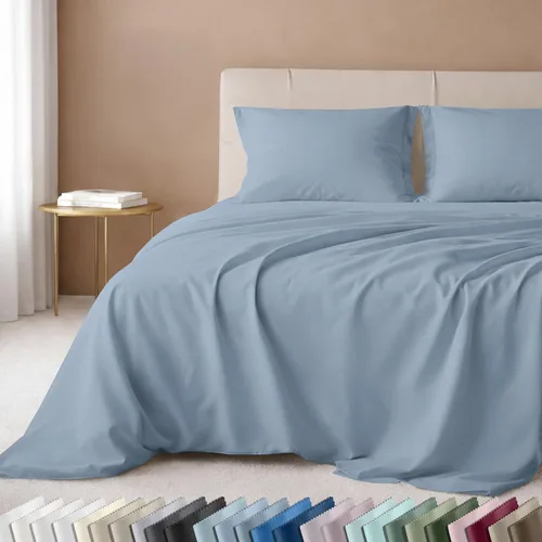 Miniatura 36 de California Design Den Juego de sábanas de lujo tamaño King - 100% algodón, 600 número de hilos, sábanas King de bolsillo profundo, ropa de cama
