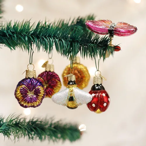 Miniatura 2 de Juego de adornos navideños de vidrio soplado aptos para jardines. Marca Old World Christmas