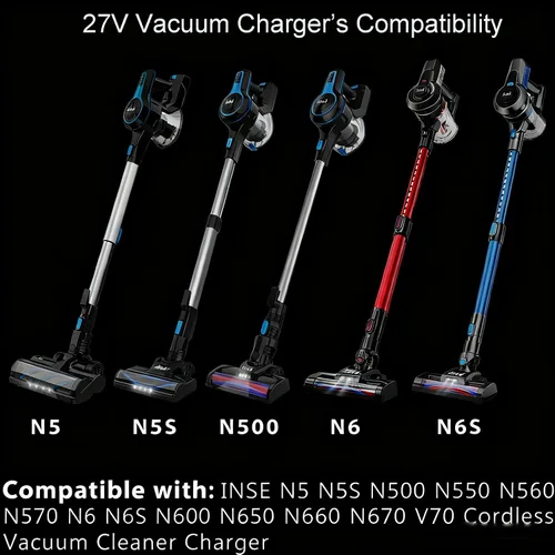 Miniatura 2 de Cargador de repuesto para INSE N5S N6, Deik VC-1518-US Aspiradora inalámbrica, adaptador de 27 V CA/CC Cable de alimentación de 6.6 pies