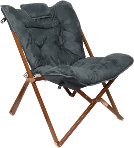 Miniatura 4 de Zenithen Silla plegable portátil plegable de madera para interiores, perfecta para dormitorios, dormitorios y salas de estar, uso para descansar