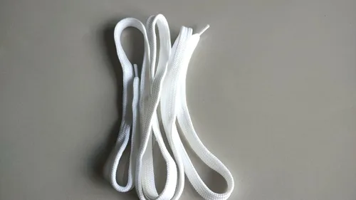 Miniatura 2 de 4 cordones planos con capucha de repuesto (blanco) de 0.394 in x 50 pulgadas para pantalones deportivos, sudaderas, chaquetas, abrigos, pantalones