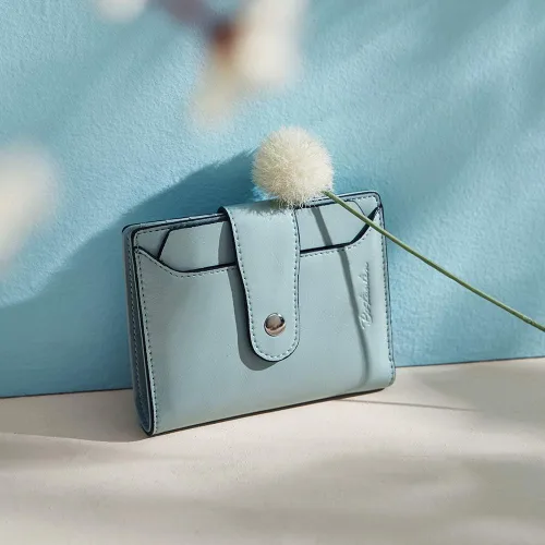 Miniatura 2 de BOSTANTEN Cartera de piel para mujer, con bloqueo RFID, pequeña, plegable, con bolsillo con cremallera, tarjetero, con ventana de identificación