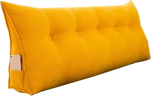 Miniatura 9 de Almohada de cuña para pared de cama, cabecera de almohada de respaldo de cama, almohada de lectura triangular grande, con funda extraíble
