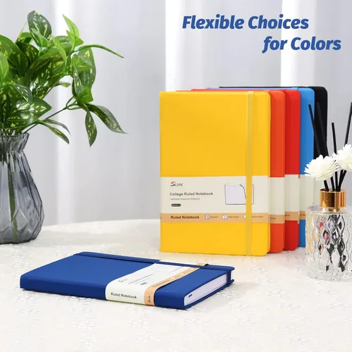 Miniatura 7 de SUIN Cuadernos de diario de tapa dura, cuadernos rayados A5 para escribir 200 páginas, 8.2 x 5.5 pulgadas, cuadernos clásicos rayados para Azul
