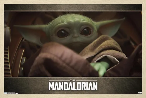 Miniatura 6 de Trends International Star Wars: The Mandalorian - Póster de pared de ojos, 14.725 x 22.375 pulgadas, versión enmarcada de madera de granero