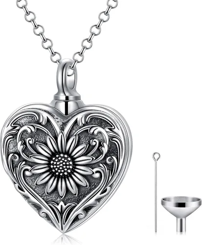 SOULMEET Joyería de cremación para cenizas, collar de urna de plata esterlina para cenizas, mujeres y hombres, joyas de recuerdos de aprecio para