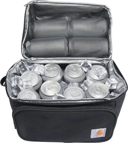 Miniatura 4 de Carhartt - Enfriador de camping, lonchera para sitio de trabajo, bolsa de almuerzo de carcasa blanda para sitios de construcción, trabajo y uso Negro