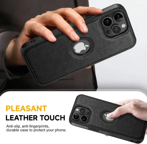 Miniatura 3 de Funda protectora de cuero de lujo con diseño único para iPhone 11 Pro Max, antideslizante, resistente a los arañazos, ultra delgada, funda Negro