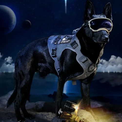 Miniatura 2 de Chaleco táctico de entrenamiento para perros, arnés antitirones para perros, arnés ajustable para senderismo, chaleco de trabajo (gris, M)