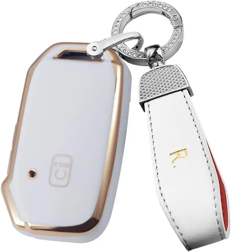 Miniatura 19 de ontto Llavero de 5 botones para llavero Kia Smart Remote con llavero para Sportage Stinger Cerato Ceed Forte TPU Key Bag Beige