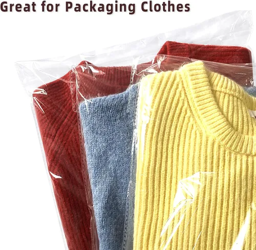 Miniatura 6 de Bolsas de plástico de celofán resellables transparentes autoadhesivas para embalaje de camisas, ropa y productos, 100 bolsas de celofán