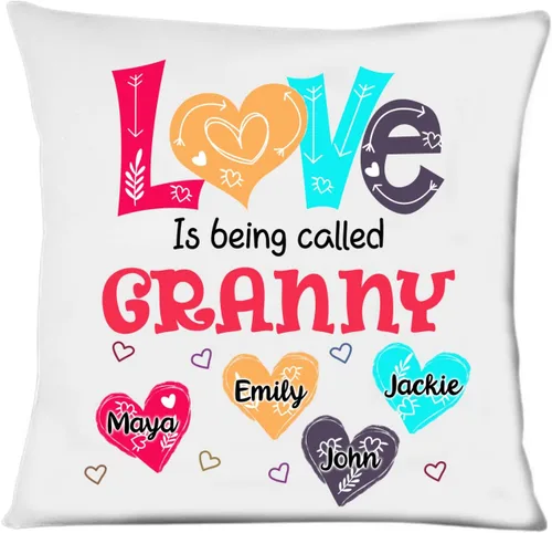 Miniatura 21 de Abuela - Almohada personalizada con corazón de amor, almohada personalizada para mamá, regalos para abuela, mamá de hija, nietos, día de la madre