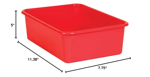 Miniatura 2 de Teacher Created Resources® Cubo de almacenamiento de plástico grande rojo