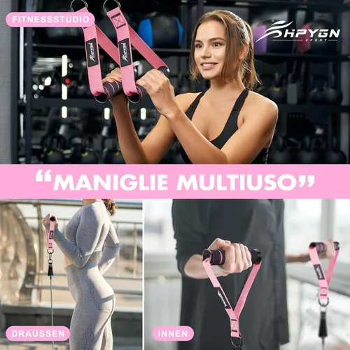 Miniatura 7 de HPYGN Mango de ejercicio, equipo de fitness de repuesto para pilates, yoga, entrenador de fuerza, gimnasio en casa extraíble, rojo, gris, azul mango