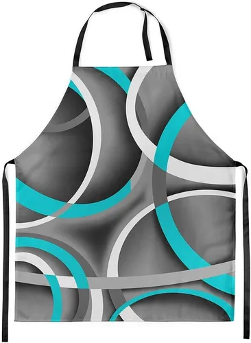 Miniatura 25 de Castle Fairy Delantal de cocina geométrico en espiral, moderno delantal impermeable con rayas simples para adultos (sin bolsillo), 31 x 26 pulgadas