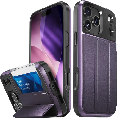 Miniatura 34 de VENA vCommute Funda tipo cartera compatible con Apple iPhone 14 (15.5 cm), funda de cuero con tapa plegable, tarjetero con función de soporte