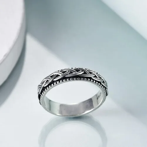 Miniatura 40 de YAFEINI Anillo giratorio de plata de ley para mujer, nudo celta, girasol, margarita, corazón, árbol de la vida, joyería de regalo para mujeres