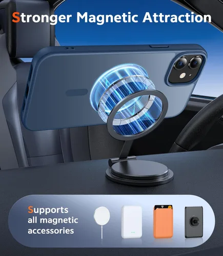 Miniatura 1250 de FNTCASE Funda para iPhone 13 Pro-Max: Fundas magnéticas transparentes compatibles con Magsafe Slim anti amarillamiento protección contra caídas