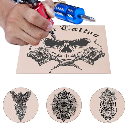 Miniatura 4 de Gospire - Skin de práctica de tatuajes en blanco, 10 piezas de 8 x 6 pulgadas, hoja de práctica para principiantes y artistas experimentados