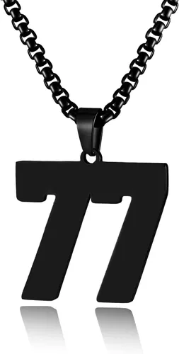 Miniatura 157 de Collar de Número Dorado para Hombre, Cadena de Acero Inoxidable con Colgante de Número para Atletas, Joyería Deportiva Personalizada para Niños