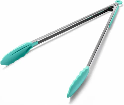 Miniatura 20 de Doosu Pinzas de cocina para cocinar: juego de pinzas para alimentos resistentes al calor de 600 °F con puntas de silicona antiarañazos, pinza