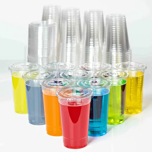 Miniatura 5 de Togo - Vasos de plástico desechables transparentes de 16 onzas con tapas planas y pajitas, tazas desechables para café helado, ideales para fiestas