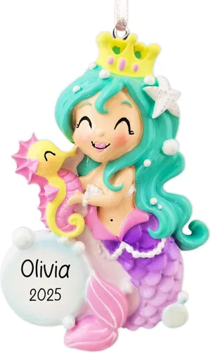 Miniatura 7 de Adorno de Navidad personalizado de princesa de hadas 2026 – Personalización gratuita Hada con alas, duendecillo mágico volador para decoración