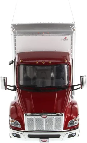 Miniatura 2 de Diecast Masters Modelo Peterbilt 536 a escala 1:32 con carrocería de camioneta de firma suprema Serie Tranport Cabina roja y cuerpo blanco