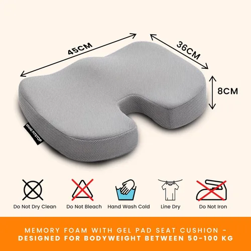 Miniatura 9 de GRAND PITSTOP Cojín de asiento de espuma viscoelástica para silla de oficina, automóvil y hogar, almohadilla ortopédica para aliviar el dolor