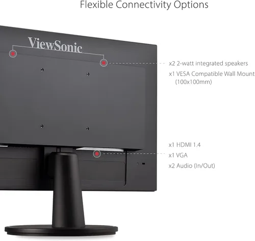 Miniatura 6 de ViewSonic VA2247-MH Monitor de 22 pulgadas Full HD 1080p con 100Hz, FreeSync, bisel ultrafino, cuidado de los ojos, HDMI, entradas VGA para el hogar