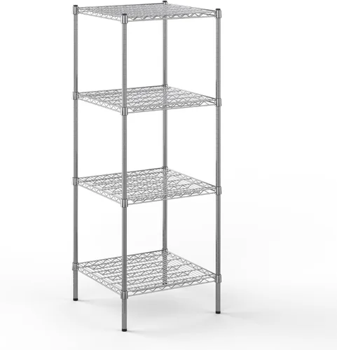 Miniatura 3 de Kit de estantería de alambre cromado de 4 niveles de 24 pulgadas de profundidad x 24 pulgadas de ancho x 64 pulgadas de alto Unidad de estante