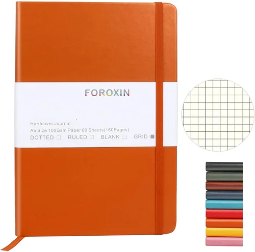 Miniatura 9 de Cuaderno de diario en blanco, negro, 160 páginas, tamaño mediano de 8.3 x 5.7 pulgadas, papel grueso de 3.53 oz/m², tapa dura