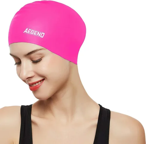 Miniatura 11 de Aegend - Gorros de natación para cabello largo, gorras de natación de silicona duraderas para mujeres, hombres, adultos, jóvenes, fáciles de poner