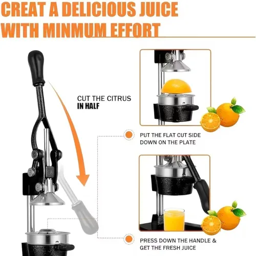 Miniatura 4 de juice.Máquina exprimidora manual de naranja y exprimidor profesional de cítricos para jugo de naranja, pompones, limón y lima, extractores Gris