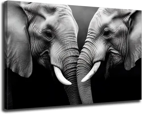 Miniatura 7 de Lienzo de caballo para pared, diseño de animales en blanco y negro, pintura de caballos para pareja, arte enmarcado para sala de estar, dormitorio