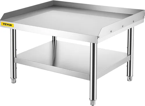 Miniatura 12 de VEVOR Soporte de parrilla de equipo de acero inoxidable, 24 x 28 x 24 pulgadas, mesas de acero inoxidable con estante inferior de almacenamiento