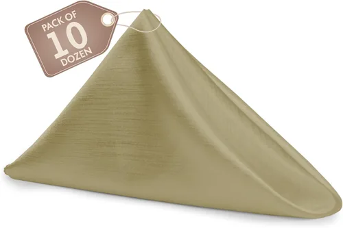 Miniatura 166 de Ultimate Textile -1 docena de servilletas reversibles Shantung Satin - Majestic - Servilletas de tela Majestic de 17 x 17 pulgadas, color marrón