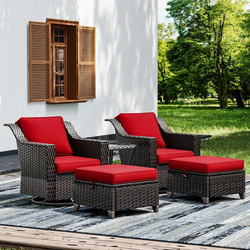 Miniatura 26 de Joyside Sofá de patio – Sofá de ratán de 3 plazas, sofá de respaldo alto para todo tipo de clima, tamaño grande mejorado con cojines de asiento de 4
