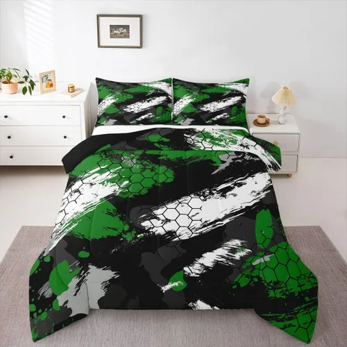 Miniatura 30 de Juego de edredón de camuflaje para niños, tamaño individual, para niños y niñas, juego de ropa de cama ligero con estampado de camuflaje militar