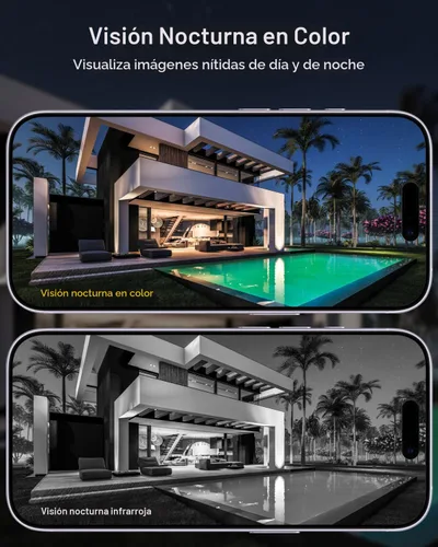 Miniatura 7 de ANRAN Paquete de 2 Cámaras de Seguridad Solar de Doble Lente Inalámbricas para Exteriores - Gran Angular Fijo de 3MP + PTZ con Vista de 360°, Cámara
