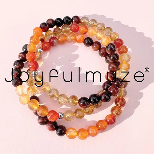 Miniatura 2 de Pulsera con cuentas de gemas naturales, ojo de tigre, hematita, ágata negra, granito, sándalo, piedra de lava, joyería elástica hecha a mano