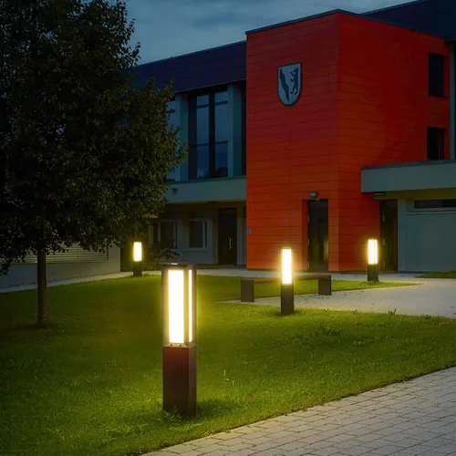 Miniatura 7 de Luz de camino del paisaje, aluminio 8W 800LM iluminación LED de lujo, 32 pulgadas moderna iluminación al aire libre bolardo para césped, patio