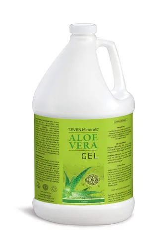 Seven Minerals Gel orgánico de aloe vera de aloe 100% puro recién cortado, 1 galón, de la más alta calidad, cultivado en Texas, vegano, sin perfume,