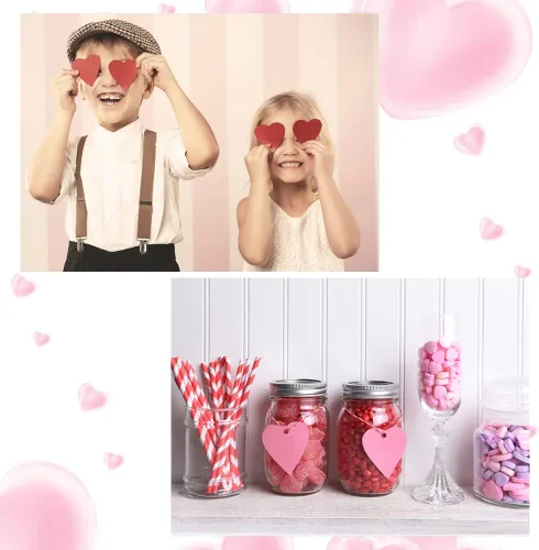 Miniatura 6 de 60 hojas de papel grueso de cartulina para el día de San Valentín, tamaño A4 de 70 libras, color rojo, rosa y blanco, tamaño mediano, perfecto