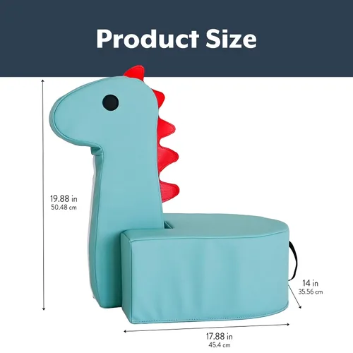 Miniatura 3 de Children's Factory Spike The Dino, Taburete de Espuma Aqua para Niños, Silla de Asiento Suave para Niños Pequeños para Guardería, Preescolar
