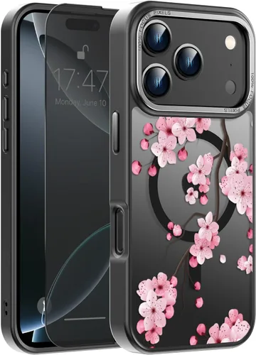 Miniatura 25 de Goodon Funda para iPhone 17 Pro con protector de pantalla de privacidad, compatible con Magsafe, a prueba de golpes, translúcida mate, bonita funda
