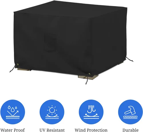 Miniatura 3 de Covers & All Funda para Otomana de Exterior, Poliéster PVC de 12 Oz, Funda Impermeable para Otomana Resistente a Desgarros y UV, Fundas Cuadradas