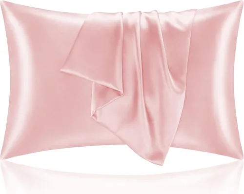 Miniatura 92 de Bedelite Funda de almohada de satén para el cuerpo, súper suave y refrescante, para el cabello y la piel, transpirable, sedosa y larga, 20 x 54 Rosa