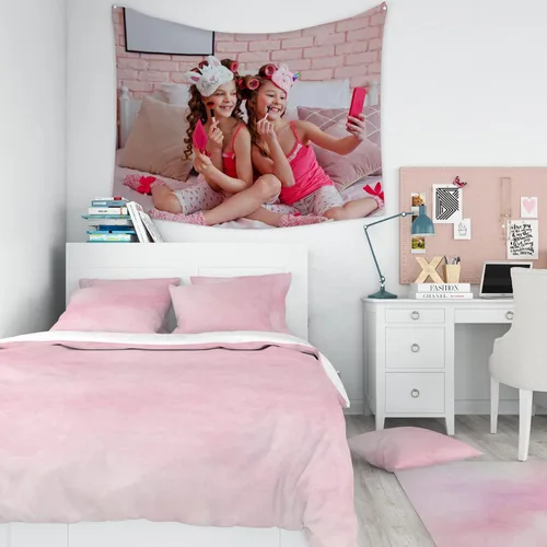 Miniatura 3 de Mocsicka Pancartas y letreros personalizados para cargar imágenes de tapiz personalizado para dormitorio (negro, 60 x 60 pulgadas, cuadrado)