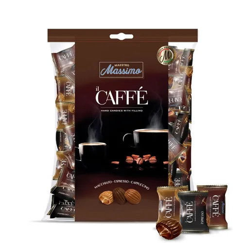 Maestro Massimo IL Caffè Mejor Caramelo de Café - Relleno Central con Macchiato, Espresso, Cappuccino - Envuelto Individualmente - Un Regalo